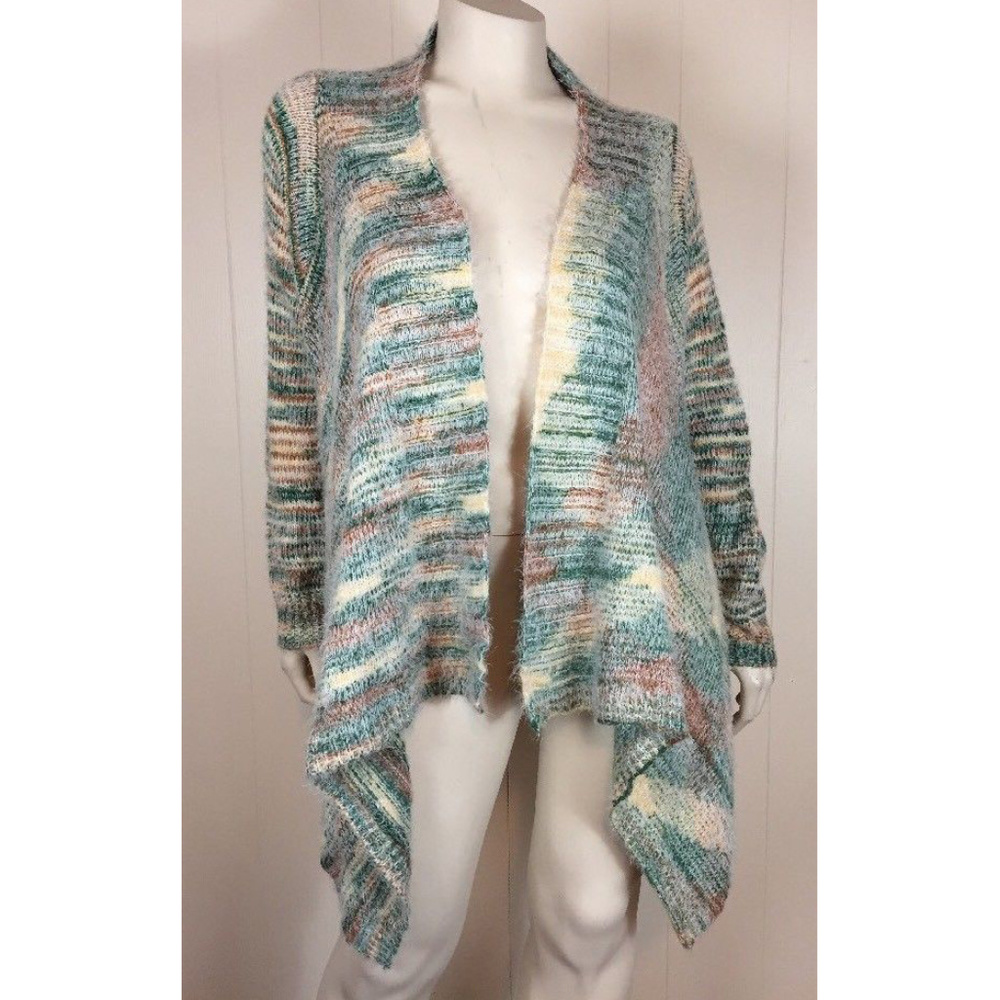 open front multicolor draped sweater cardigan XL